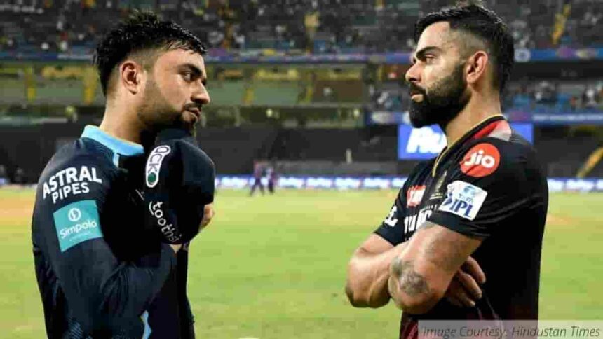 Rashid Khan and Virat Kohli