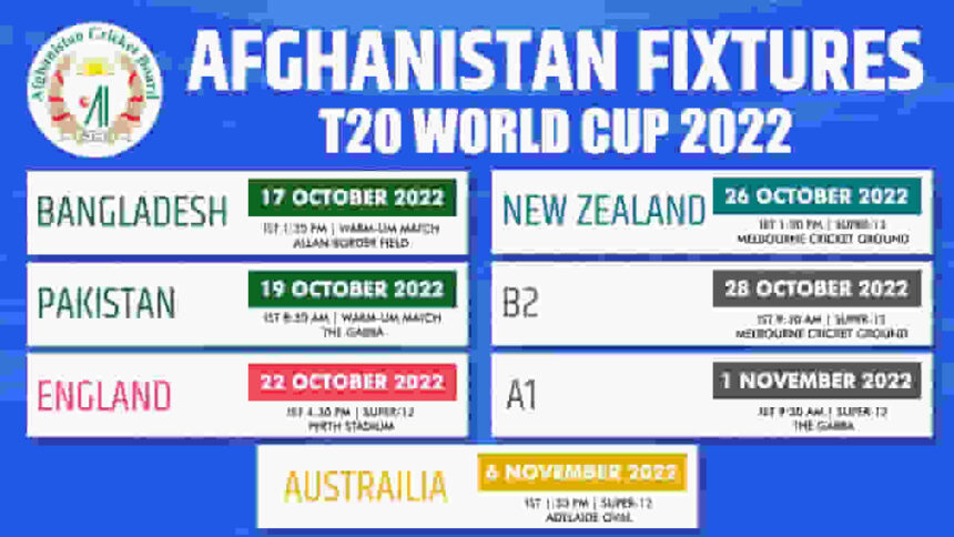 Sportsdiest Afghanistan Fixture T20 World Cup