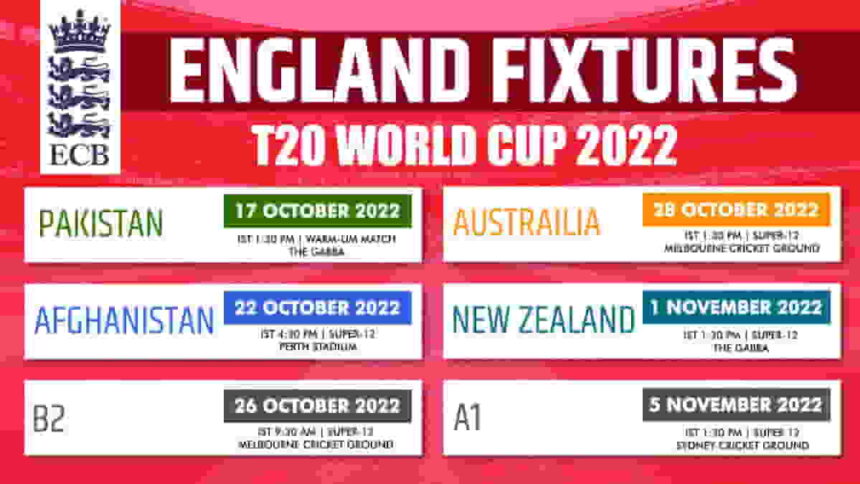 Sportsdigest England Fixtures T20 World Cup