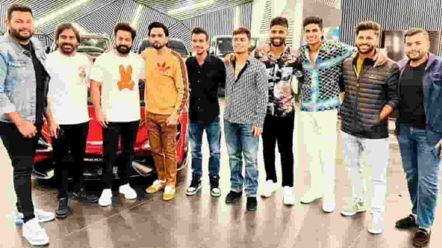 NTR Jr bonds with members of the Indian Cricket team over dinner, wishs them good luck for upcoming ODI series.