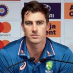 Australian captain Pat Cummins addresses a press conference ahead of the first test cricket match between India and Australia
