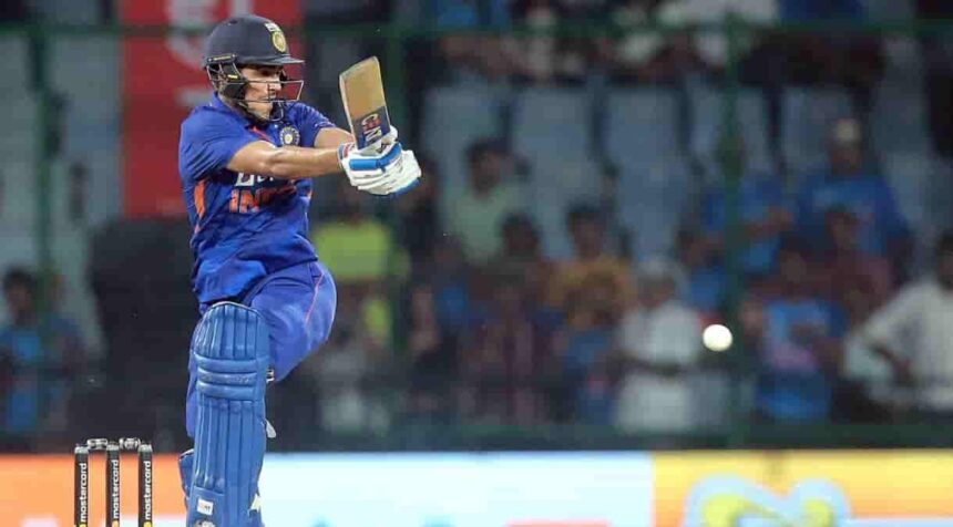 Indian batter Shubman Gill plays a shot during the 3rd ODI cricket match between India and South Africa at Arun Jaitley Stadium in New Delhi on Tuesday, October 11,2022. (Photo:IANS/Raj Kumar)