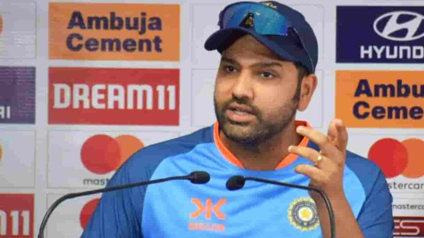 Indian captain Rohit Sharma addresses a press conference ahead of the first test cricket match between India and Australia, in Nagpur,