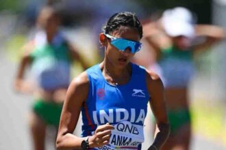 India's Priyanka Goswami wins silver in race walk, shatters national record.