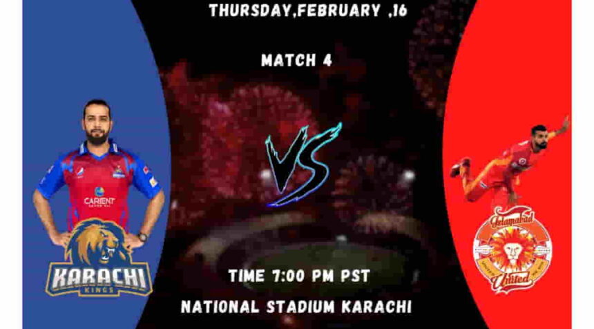 KARACHI KINGS VS ISLAMABAD UNITED, PSL T20 2023, TODAY MATCH PREDICTION (photo twitterpslinfopk)