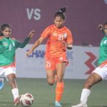 SAFF U-20 Women's Championship India held goalless draw over Bangladesh. (credit AIFF)