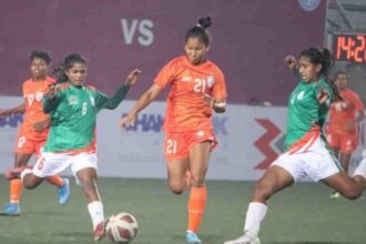 SAFF U-20 Women's Championship India held goalless draw over Bangladesh. (credit AIFF)