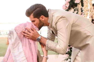 Shaheen Afridi married Shahid Afridi's daughter in Karachi. (photo httpstwitter.comSAfridiOfficial )