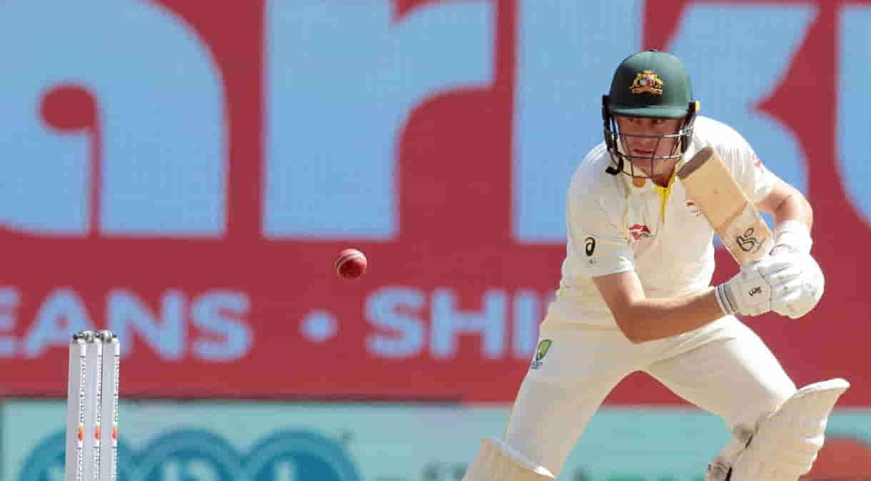 Ahmedabad: Australia's Marnus Labuschagne plays a shot during the first day of the fourth cricket test match between India and Australia in Ahmedabad,on Thursday, March 9, 2023.(PhotoRaj KumarIANS)