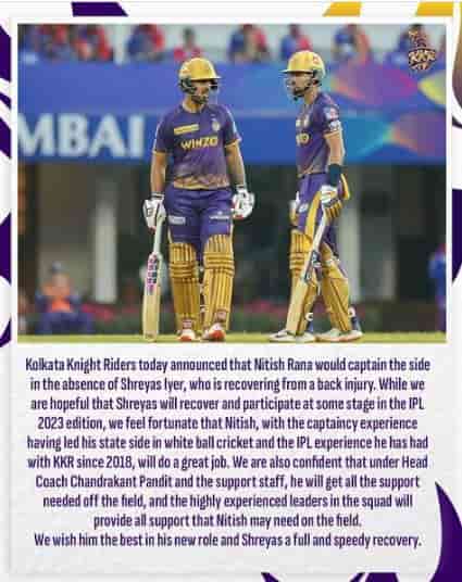 KKR Official Statement 