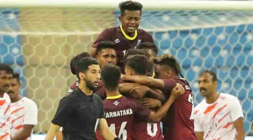 Santosh Trophy Karnataka make history, beat Services to reach final after five decades. (Credit AIFF)