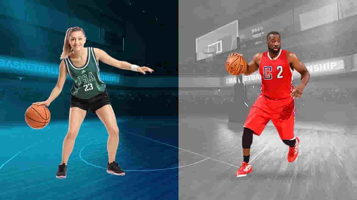 The rule differences for men and women in basketball.