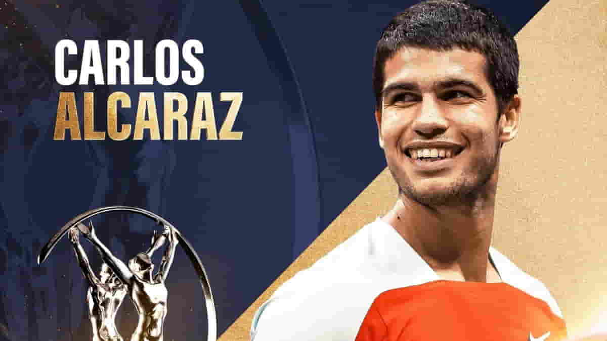 Carlos Alcaraz wins Laureus Breakthrough of the Year award.