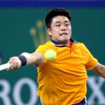 SHANGHAI, Oct. 10, 2018 (Xinhua) -- China's Wu Yibing hits a return during the men's singles second round match against Japan's Kei Nishikori