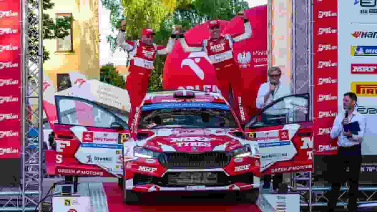 European Rally Championship: Team MRF Tyres takes victory in Rally Poland