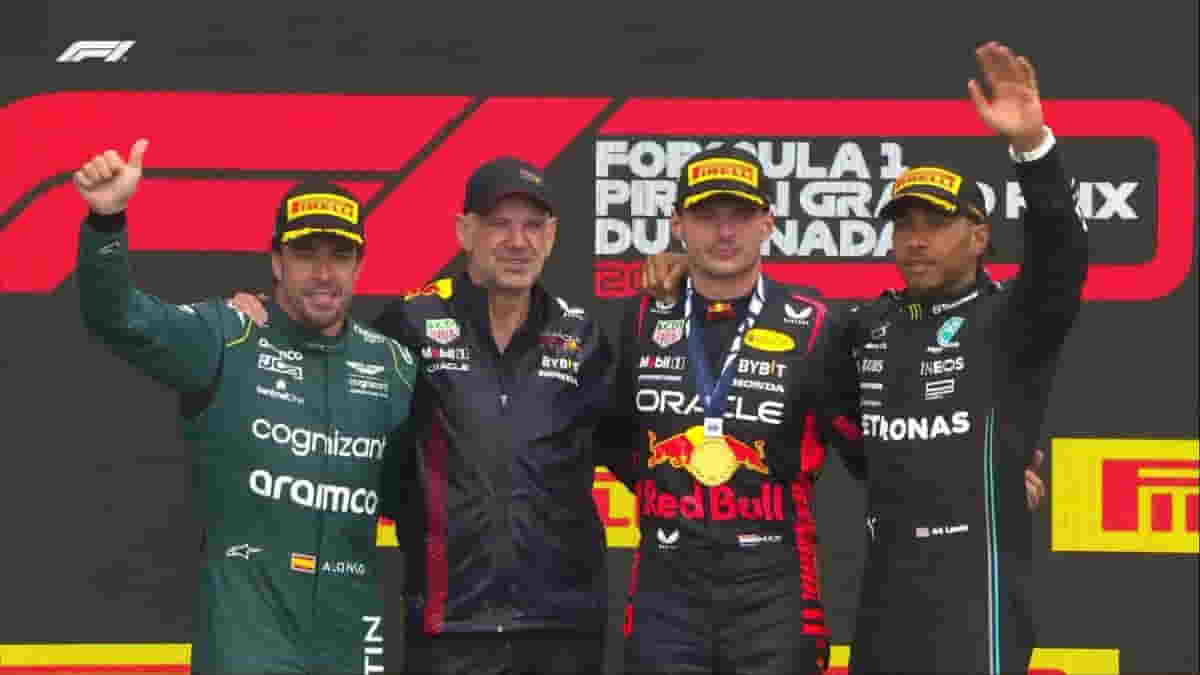 Max Verstappen eases to F1 Canadian GP win.