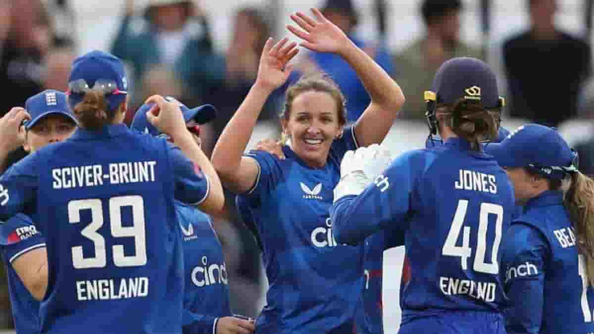 England women's cricket team in action