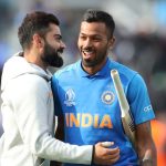 Southampton: Indian skipper Virat Kohli and Hardik Pandya celebrate after winning the 8th match of 2019 World Cup between against South Africa at The Rose Bowl in Southampton, England on June 5, 2019. India won by 6 wickets. (Photo: Surjeet Yadav/IANS)