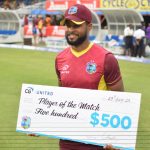 West Indies batter Shai Hope after his match-winning innings (pic credit: Windies Cricket)
