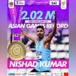 Nishad Kumar Sets Asian Games Record with Gold in Men's High Jump T47