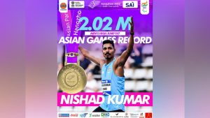 Nishad Kumar Sets Asian Games Record with Gold in Men's High Jump T47