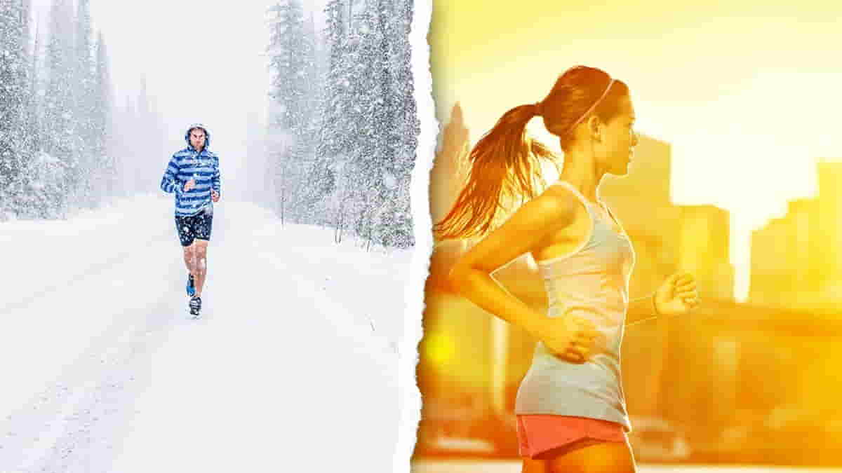 How is running in heat different to running in cold?