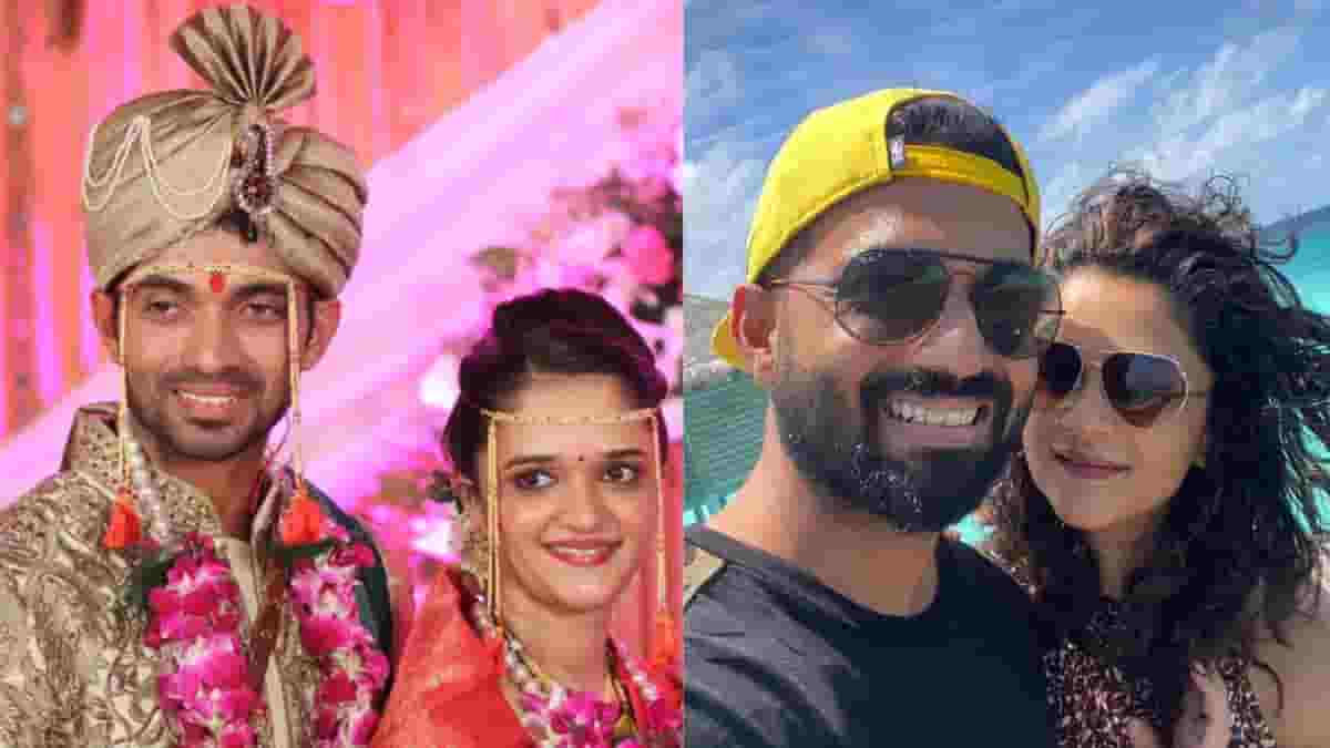 Ajiankya Rahane with his wife
