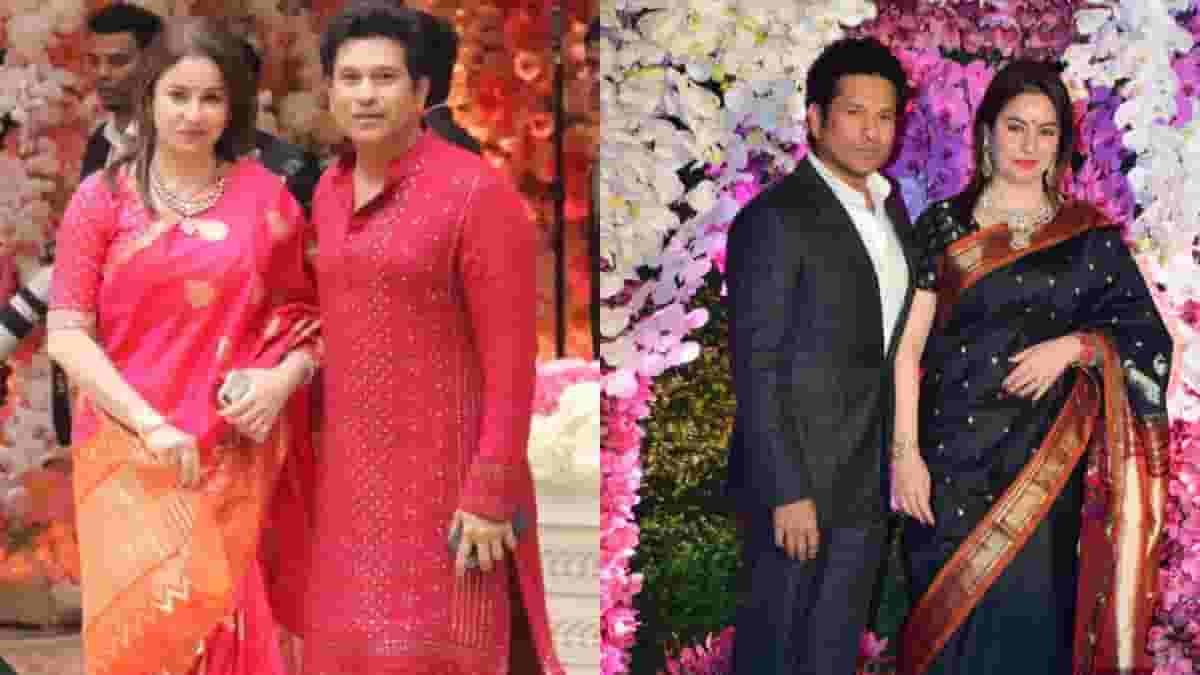 Sachin Tendulkar with his wife