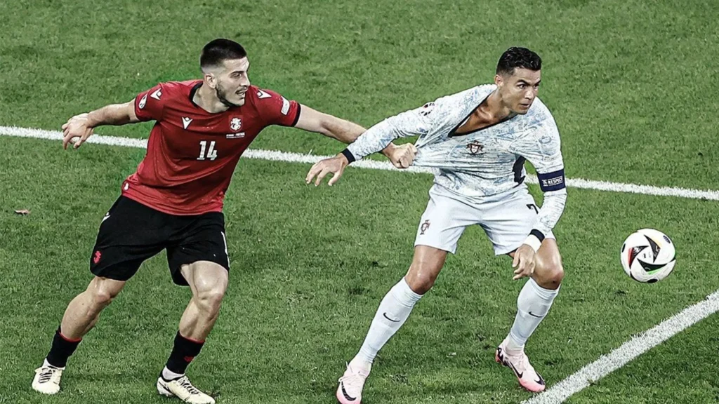 Euro 2024: Ronaldo’s Yellow Card, Poor Refereeing Irks Portugal Fans In Shocking 2-0 Loss Against Georgia 
