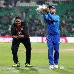 Australia Afghanistan Rain Match: Travis Head batting during rain delay. (Credits- ESPN)