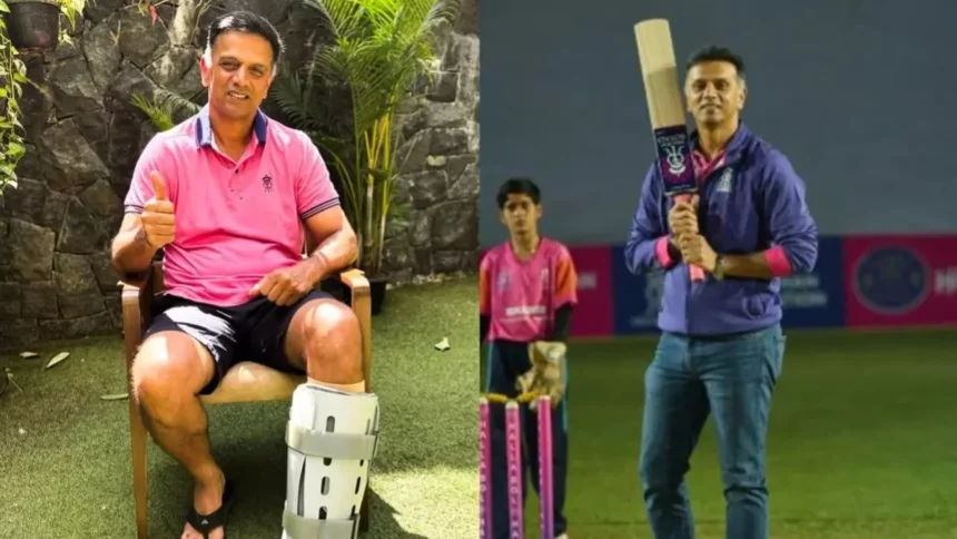 Rahul Dravid Injury: RR Coach Visits Camp On Crutches, Motivating Team