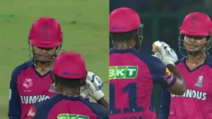 IPL 2025 Watch: Sanju Samson Salutes 14-Year-Old Vaibhav Suryavanshi After Blazing Half-Century