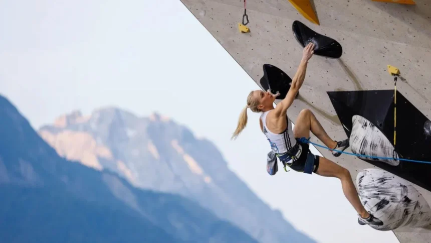 Slovenia's Janja Garnbret Strikes Double Gold Sport Climbing World Cup