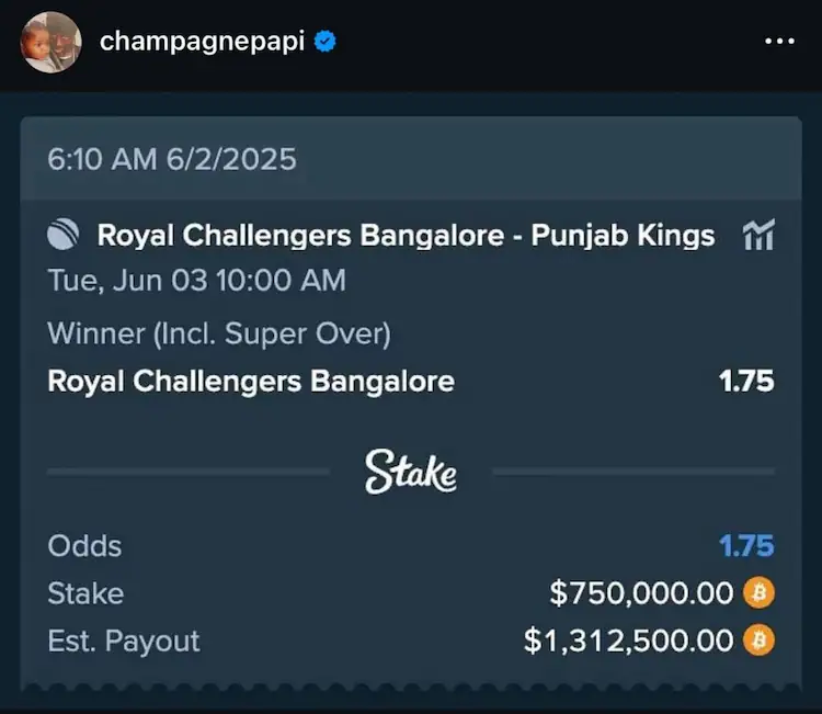 RCB vs PBKS: Drake And Karan Aujla's Bets Adds Drama To IPL 2025 Final