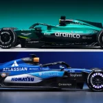 Aston Martin AMR26 and Williams FW48