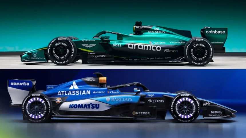 Aston Martin AMR26 and Williams FW48