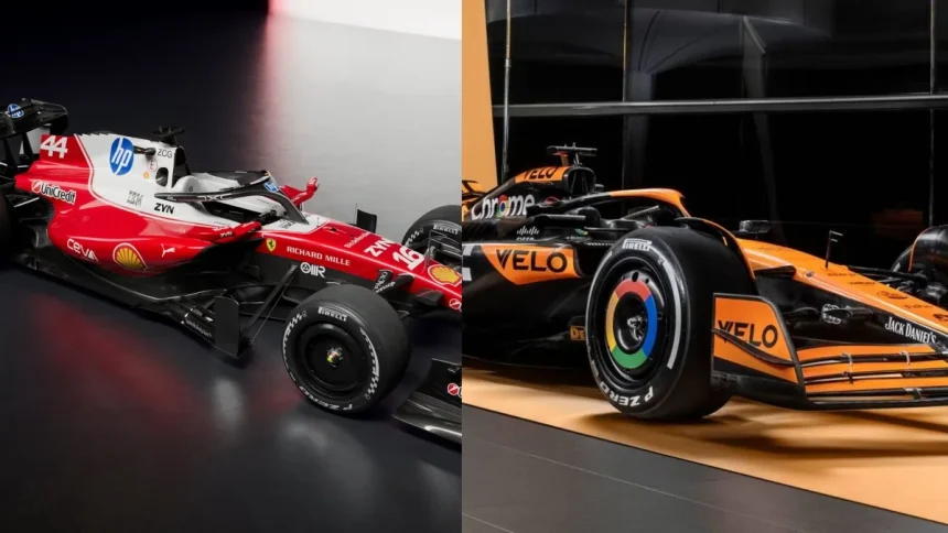 McLaren MCL38 and Ferrari SF-26