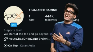 Jonathan’s Team Apex Gaming Creates History With 4 Lakh Followers Before Official Team Reveal